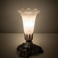 Meyda Lighting Tiffany Pond Lily 7" Mahogany Bronze Victorian Mini Table Lamp With White Shade Glass