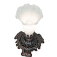 Meyda Lighting Tiffany Pond Lily 7" Mahogany Bronze Victorian Mini Table Lamp With White Shade Glass