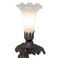 Meyda Lighting Tiffany Pond Lily 7" Mahogany Bronze Victorian Mini Table Lamp With White Shade Glass