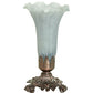 Meyda Lighting Tiffany Pond Lily 8" Mahogany Bronze Accent Table Lamp With Gray Shade Glass