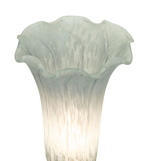 Meyda Lighting Tiffany Pond Lily 8" Mahogany Bronze Accent Table Lamp With Gray Shade Glass