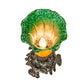 Meyda Lighting Tiffany Pond Lily 8" Mahogany Bronze Victorian Accent Table Lamp With Amber & Green Shade Glass