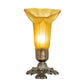 Meyda Lighting Tiffany Pond Lily 8" Mahogany Bronze Victorian Accent Table Lamp With Light Amber Shade Glass