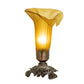 Meyda Lighting Tiffany Pond Lily 8" Mahogany Bronze Victorian Accent Table Lamp With Light Amber Shade Glass