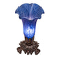Meyda Lighting Tiffany Pond Lily 8" Mahogany Bronze Victorian Table Lamp With Blue Shade Glass