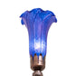 Meyda Lighting Tiffany Pond Lily 8" Mahogany Bronze Victorian Table Lamp With Blue Shade Glass