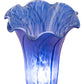 Meyda Lighting Tiffany Pond Lily 8" Mahogany Bronze Victorian Table Lamp With Blue Shade Glass