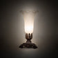 Meyda Lighting Tiffany Pond Lily 8" Mahogany Bronze Victorian Table Lamp With White Shade Glass