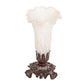Meyda Lighting Tiffany Pond Lily 8" Mahogany Bronze Victorian Table Lamp With White Shade Glass