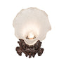 Meyda Lighting Tiffany Pond Lily 8" Mahogany Bronze Victorian Table Lamp With White Shade Glass