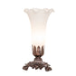Meyda Lighting Tiffany Pond Lily 8" Mahogany Bronze Victorian Table Lamp With White Shade Glass