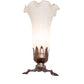 Meyda Lighting Tiffany Pond Lily 8" Mahogany Bronze Victorian Table Lamp With White Shade Glass