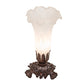 Meyda Lighting Tiffany Pond Lily 8" Mahogany Bronze Victorian Table Lamp With White Shade Glass