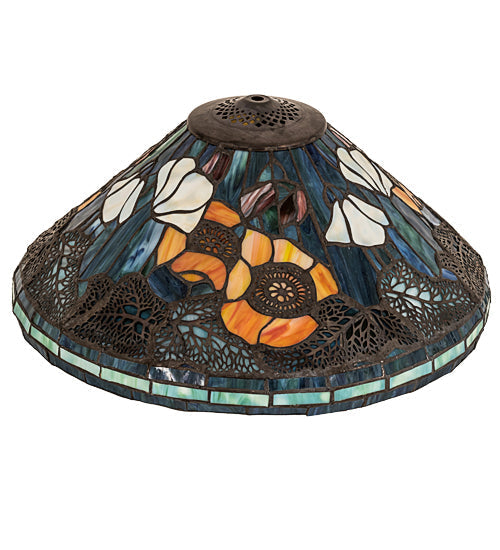 Meyda Lighting Tiffany Poppy 16" Multi-Colored Cone Shade Glass