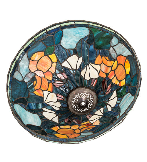 Meyda Lighting Tiffany Poppy 16" Multi-Colored Cone Shade Glass
