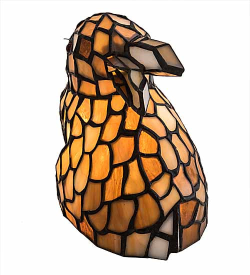 Meyda Lighting Tiffany Rabbit 7" Accent Table Lamp With Honey Shade Glass