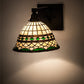 Meyda Lighting Tiffany Roman 12" Textured Black Wall Sconce With Multi-Colored Stained Shade Glass