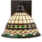 Meyda Lighting Tiffany Roman 12" Textured Black Wall Sconce With Multi-Colored Stained Shade Glass