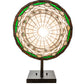Meyda Lighting Tiffany Roman 12" Textured Black Wall Sconce With Multi-Colored Stained Shade Glass