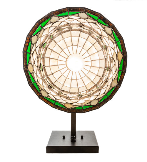 Meyda Lighting Tiffany Roman 12" Textured Black Wall Sconce With Multi-Colored Stained Shade Glass