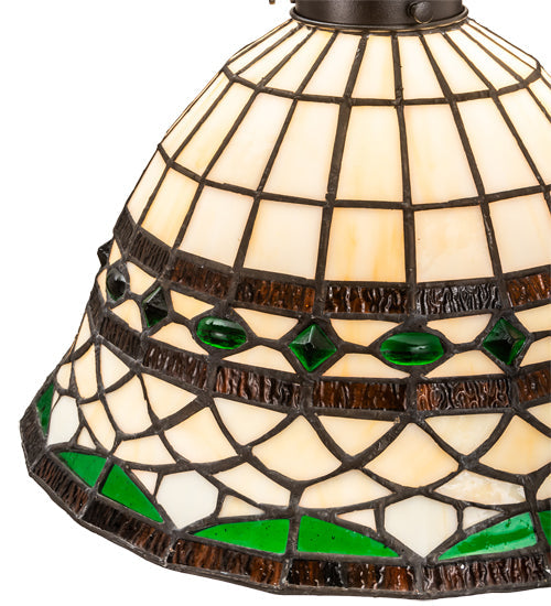 Meyda Lighting Tiffany Roman 12" Textured Black Wall Sconce With Multi-Colored Stained Shade Glass