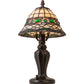 Meyda Lighting Tiffany Roman 15" Mahogany Bronze Mini Table Lamp With Green & Beige Shade Glass
