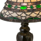 Meyda Lighting Tiffany Roman 15" Mahogany Bronze Mini Table Lamp With Green & Beige Shade Glass