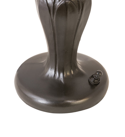 Meyda Lighting Tiffany Roman 15" Mahogany Bronze Mini Table Lamp With Green & Beige Shade Glass