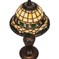 Meyda Lighting Tiffany Roman 15" Mahogany Bronze Mini Table Lamp With Multi-Colored Shade Glass