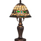 Meyda Lighting Tiffany Roman 15" Mahogany Bronze Mini Table Lamp With Multi-Colored Shade Glass