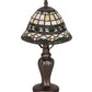 Meyda Lighting Tiffany Roman 15" Mahogany Bronze Mini Table Lamp With Multi-Colored Shade Glass
