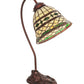 Meyda Lighting Tiffany Roman 18" Mahogany Bronze Desk Table Lamp With Multi-Colored Stained Shade Glass