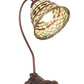 Meyda Lighting Tiffany Roman 18" Mahogany Bronze Desk Table Lamp With Multi-Colored Stained Shade Glass