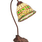 Meyda Lighting Tiffany Roman 18" Mahogany Bronze Desk Table Lamp With Multi-Colored Stained Shade Glass