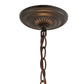 Meyda Lighting Tiffany Roman 20" 3-Light Mahogany Bronze Chandelier With Multi-Colored Shade Glass