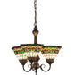 Meyda Lighting Tiffany Roman 20" 3-Light Mahogany Bronze Chandelier With Multi-Colored Shade Glass