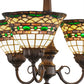 Meyda Lighting Tiffany Roman 20" 3-Light Mahogany Bronze Chandelier With Multi-Colored Shade Glass