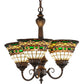 Meyda Lighting Tiffany Roman 20" 3-Light Mahogany Bronze Chandelier With Multi-Colored Shade Glass