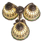 Meyda Lighting Tiffany Roman 23" 3-Light Mahogany Bronze Table Lamp With Multi-Colored Shade Glass