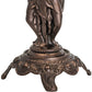 Meyda Lighting Tiffany Roman 23" 3-Light Mahogany Bronze Table Lamp With Multi-Colored Shade Glass