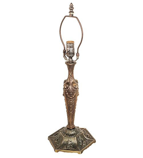 Meyda Lighting Tiffany Roman 23" Antique Brass Table Lamp With Multi-Colored Shade Glass