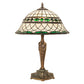 Meyda Lighting Tiffany Roman 23" Antique Brass Table Lamp With Multi-Colored Shade Glass