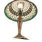 Meyda Lighting Tiffany Roman 23" Antique Brass Table Lamp With Multi-Colored Shade Glass