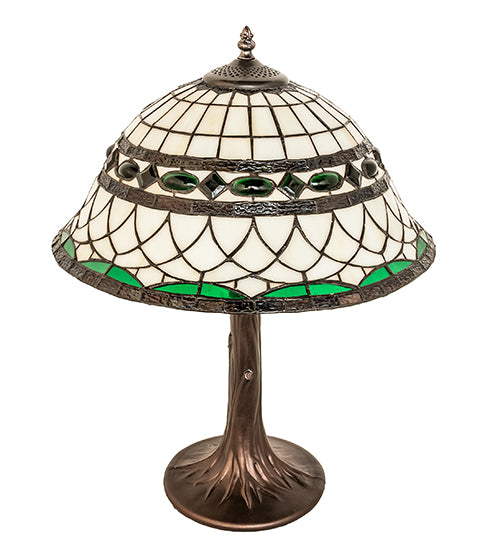 Meyda Lighting Tiffany Roman 23" Mahogany Bronze Table Lamp With Multi-Colored Shade Glass