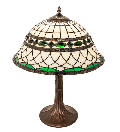 Meyda Lighting Tiffany Roman 23" Mahogany Bronze Table Lamp With Multi-Colored Shade Glass