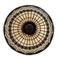 Meyda Lighting Tiffany Roman 24" 3-Light Mahogany Bronze Inverted Pendant Light With Green and Beige Shade Glass