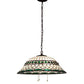 Meyda Lighting Tiffany Roman 24" 3-Light Mahogany Bronze Pendant Light With Green & Beige Stained Shade Glass