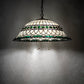Meyda Lighting Tiffany Roman 24" 3-Light Mahogany Bronze Pendant Light With Green & Beige Stained Shade Glass