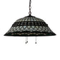Meyda Lighting Tiffany Roman 24" 3-Light Mahogany Bronze Pendant Light With Green & Beige Stained Shade Glass