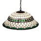Meyda Lighting Tiffany Roman 24" 3-Light Mahogany Bronze Pendant Light With Green & Beige Stained Shade Glass